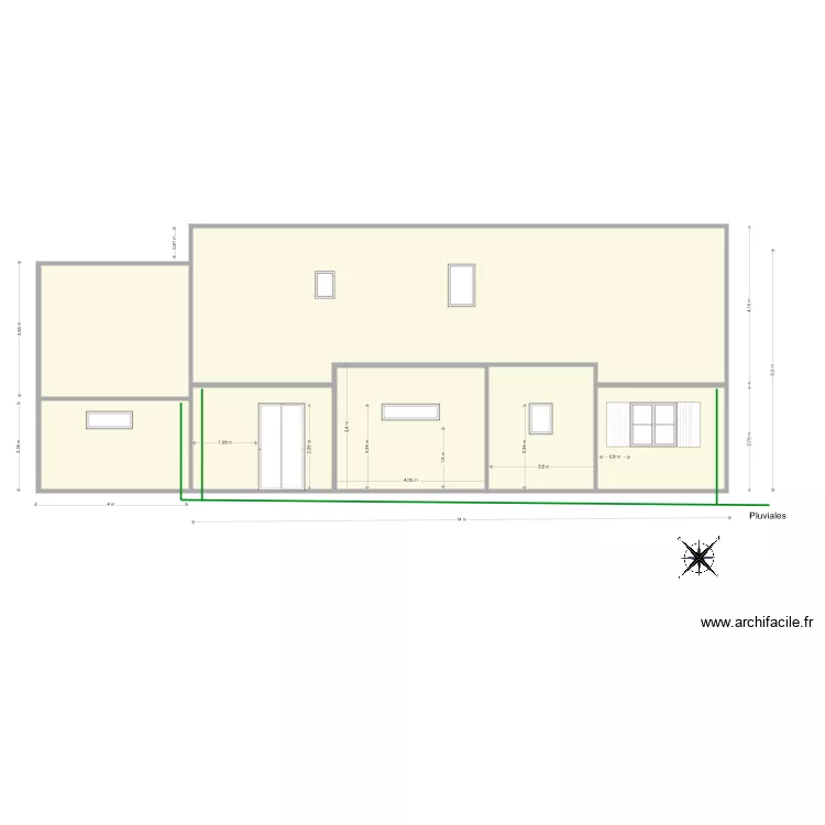 Façade Sud Est Futur. Plan de Façade Sud Est Futur. Plan de