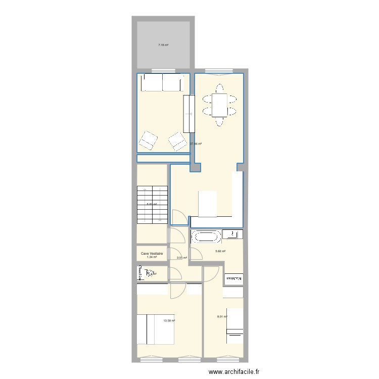 Tabellion 1e étage version 5. Plan de 0 pièce et 0 m2