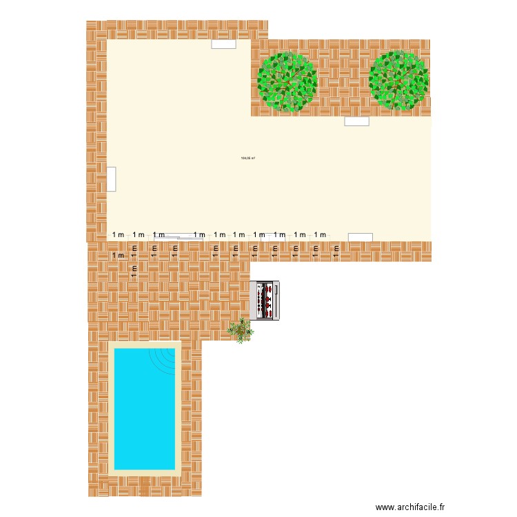 Maison location. Plan de 1 pièce et 104 m2