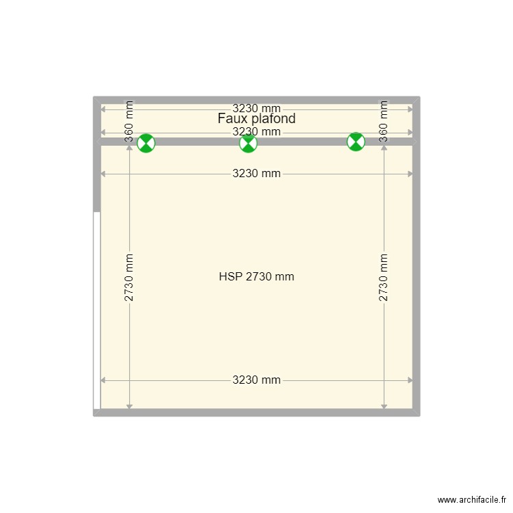 PROU TETE / D22080128 / PROJET PLAFOND 2. Plan de 2 pièces et 10 m2