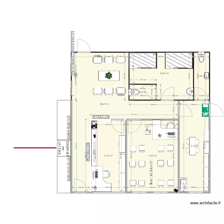 Poste de s&eacute;curit&eacute;. Plan de 