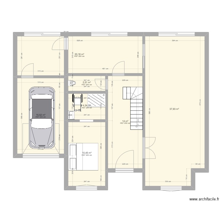 RDC New Maison. Plan de 7 pièces et 105 m2