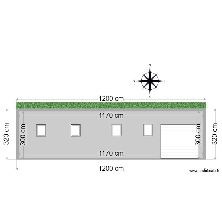 grange facade sud. Plan de 0 pièce et 0 m2