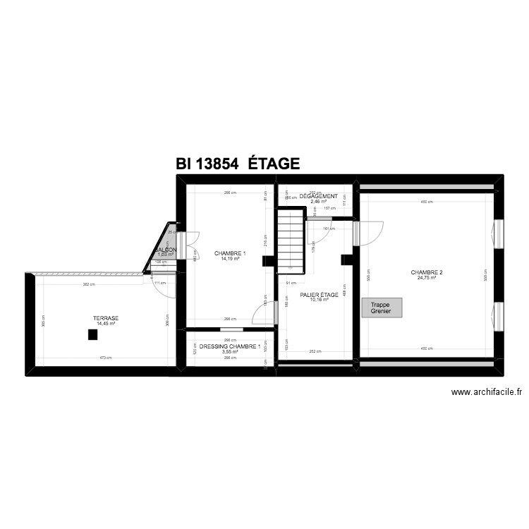 BI 13854. Plan de 33 pièces et 395 m2