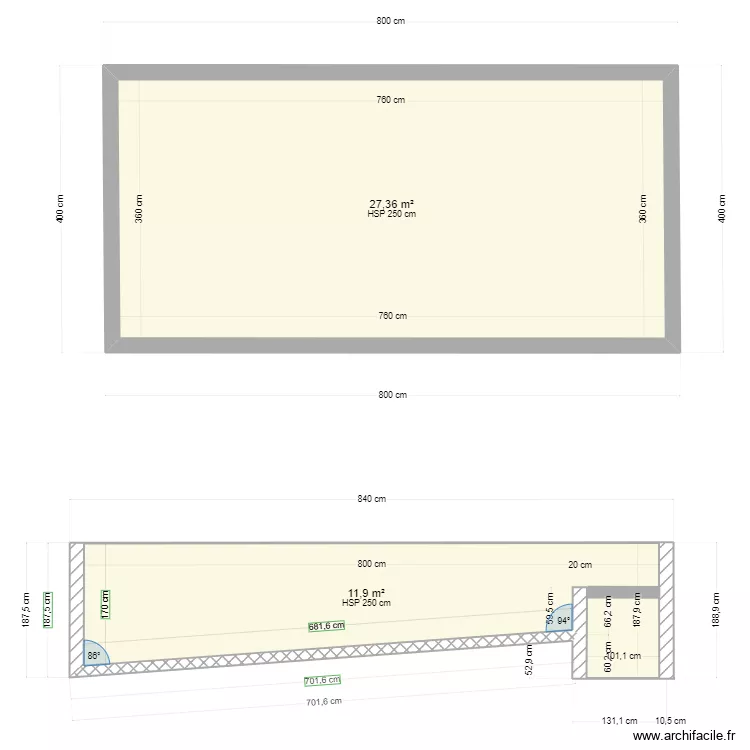 PLAN & COUPE PISCINE 1/100. Plan de 