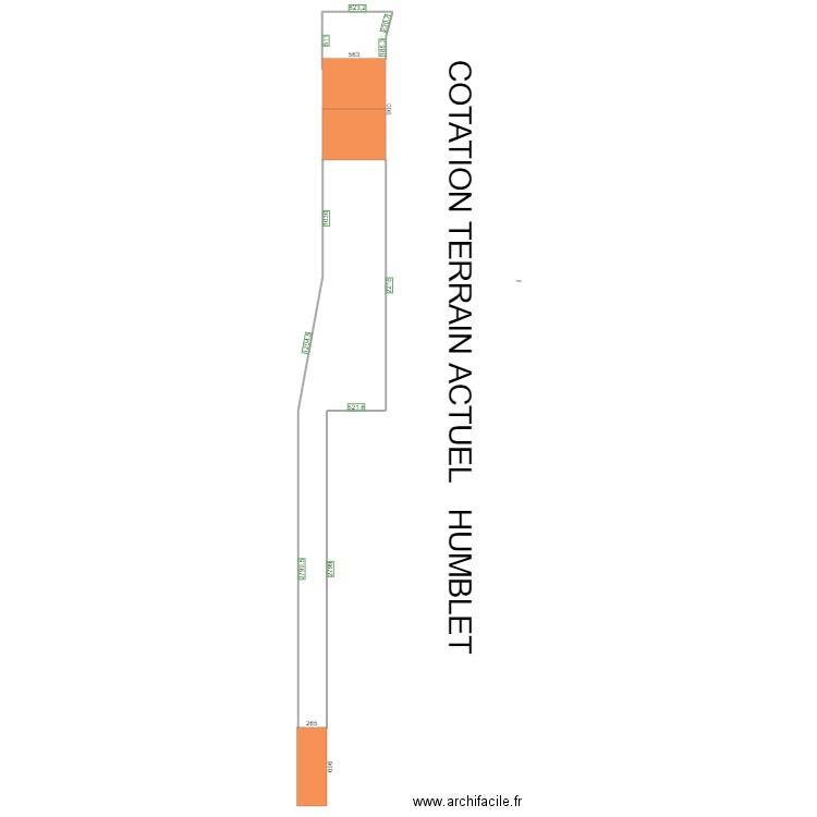 COTATION TERRAIN ACTUELLE   HUMBLET . Plan de 0 pièce et 0 m2