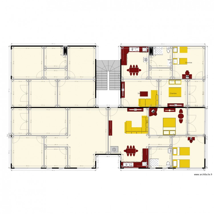 karim. Plan de 24 pièces et 249 m2