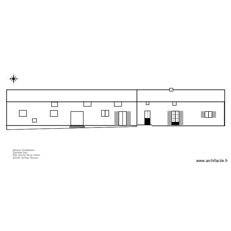 Fa&ccedil;ade sud. Plan de 