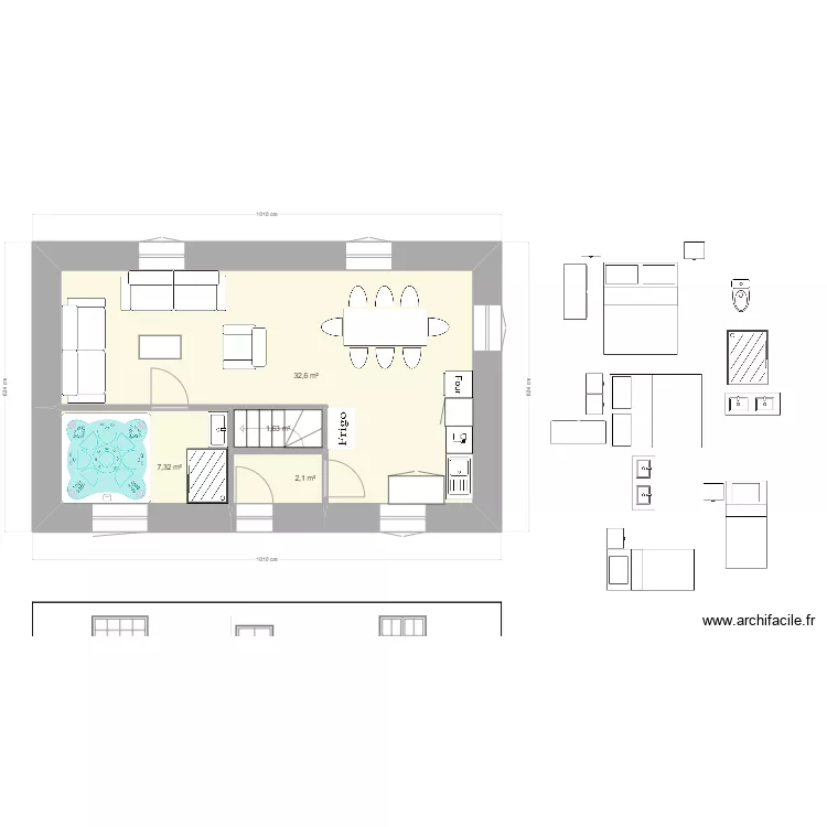 Gite 2 - esc B - RDC C. Plan de 