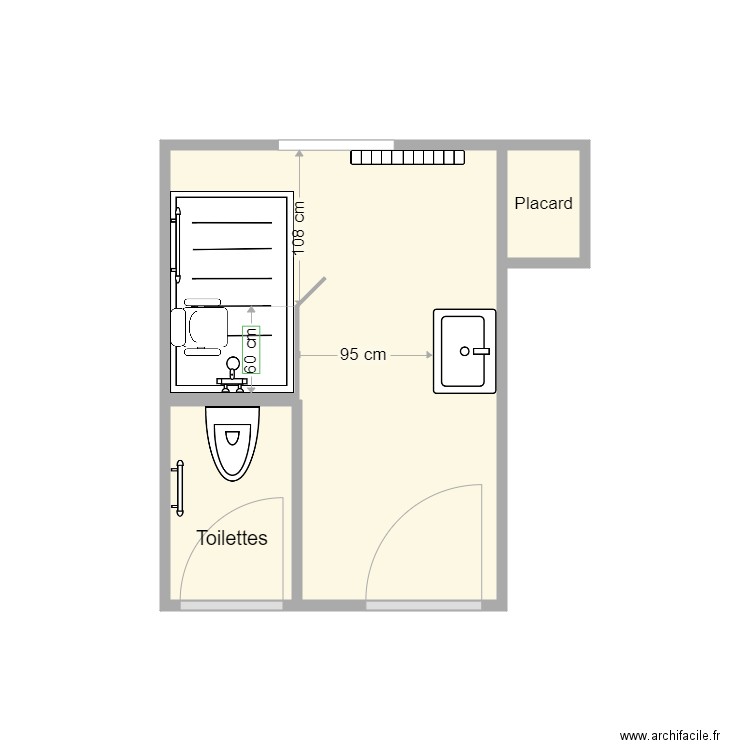 plan après travaux LEAL 1. Plan de 3 pièces et 7 m2