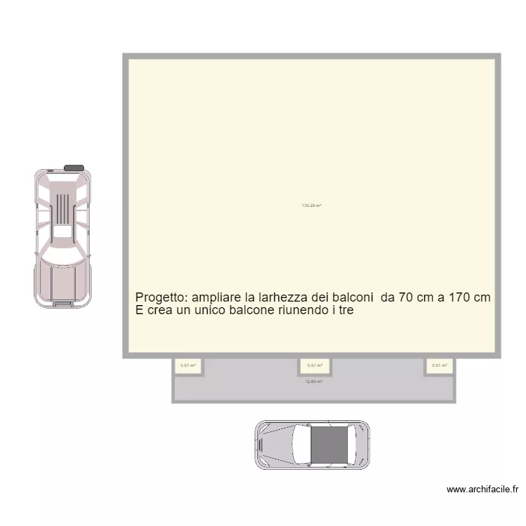 VIVIANE EUGENE PIANO BALCONI. Plan de 