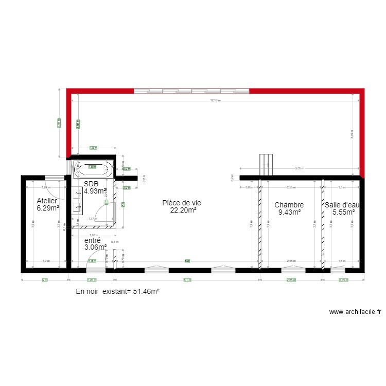 chalet 21. Plan de 4 pièces et 93 m2