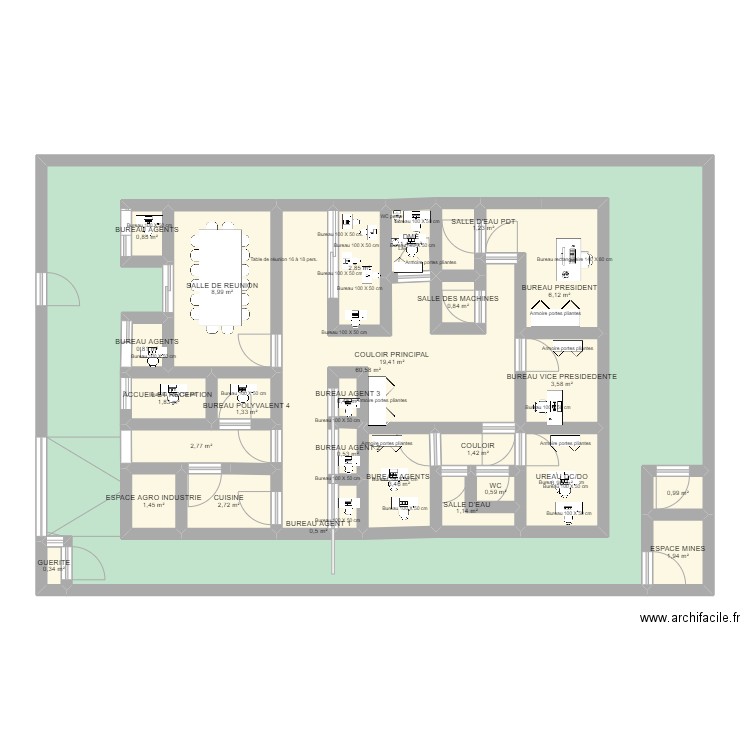 DKH. Plan de 27 pièces et 228 m2