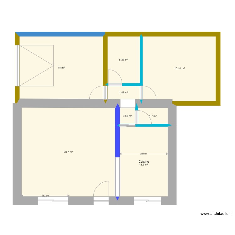 Maison les jaunais extension plus petite bis. Plan de 0 pièce et 0 m2