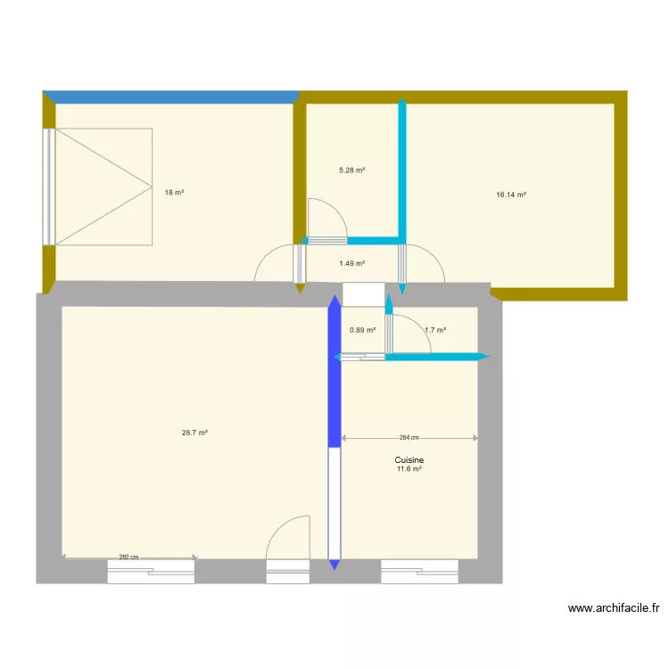 Maison les jaunais extension plus petite bis. Plan de 