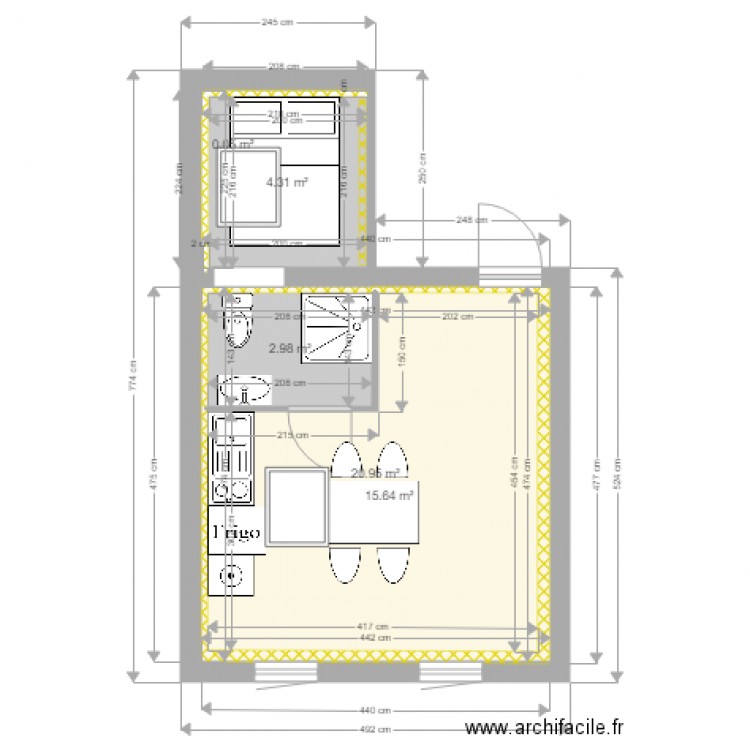 3EM ETAGE DROIT ASENCIO MODIFIE. Plan de 0 pièce et 0 m2