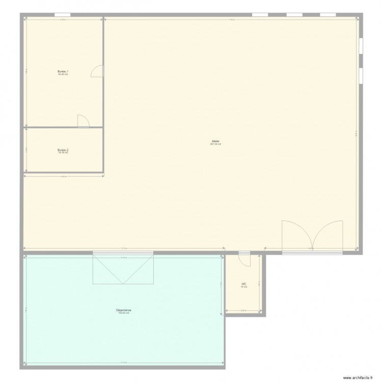 Usine. Plan de 5 pièces et 478 m2