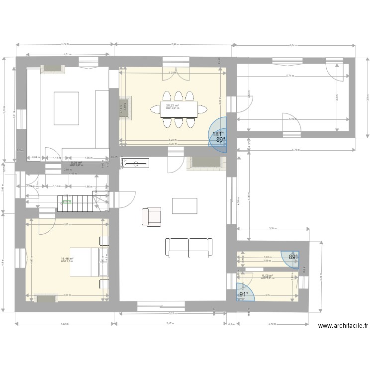 Maison Arces 1. Plan de 4 pièces et 44 m2