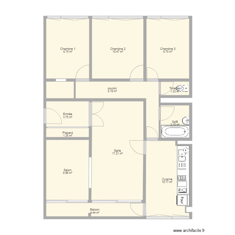 plan appartement 84 m2