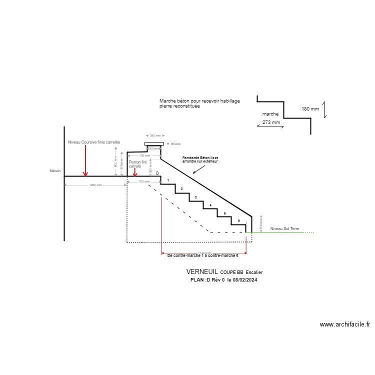 verneuil escalier. Plan de 0 pièce et 0 m2