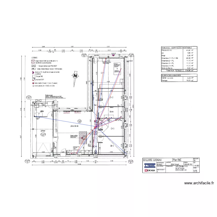 GAILLIARD LASNEAU PLOMB. Plan de 