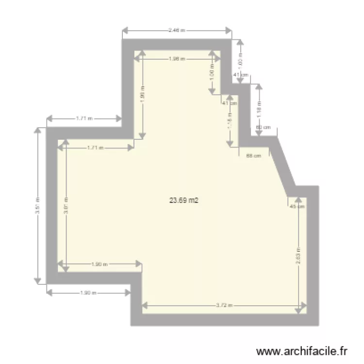 midi lacombe. Plan de 