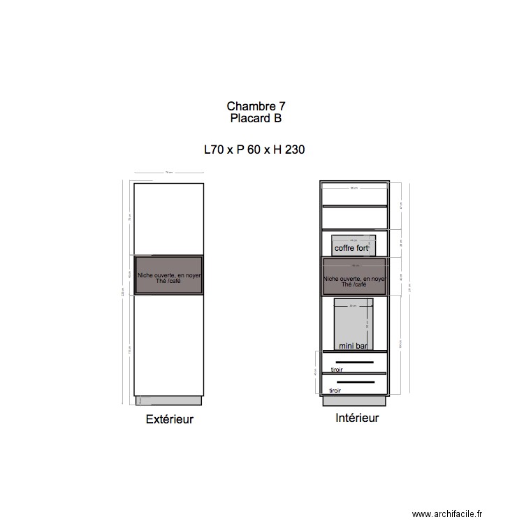 Placard Chambre 7B. Plan de 0 pièce et 0 m2