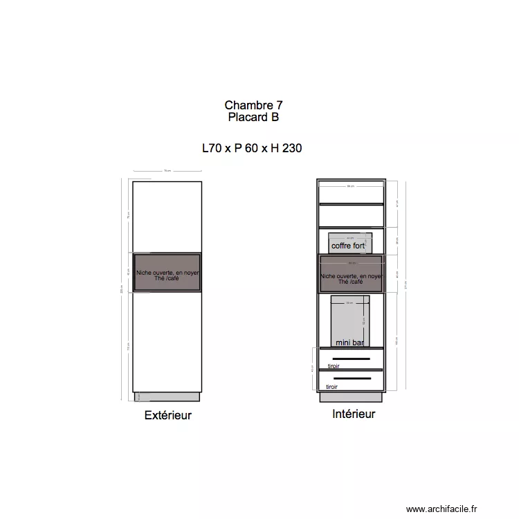 Placard Chambre 7B. Plan de 