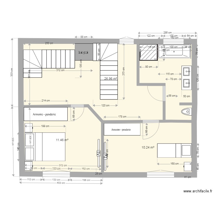 lorient 1 er etage. Plan de 0 pièce et 0 m2