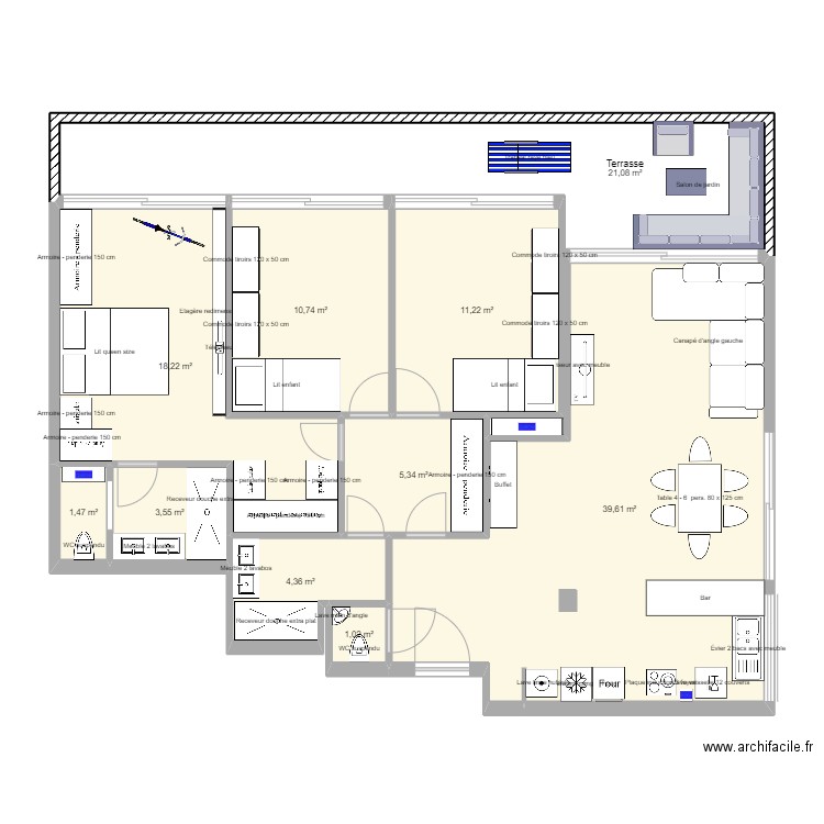 Sq Montmorency AMENAGEMENT INTERIEUR. Plan de 10 pièces et 117 m2