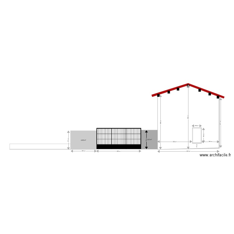 Plan facade route. Plan de 0 pièce et 0 m2