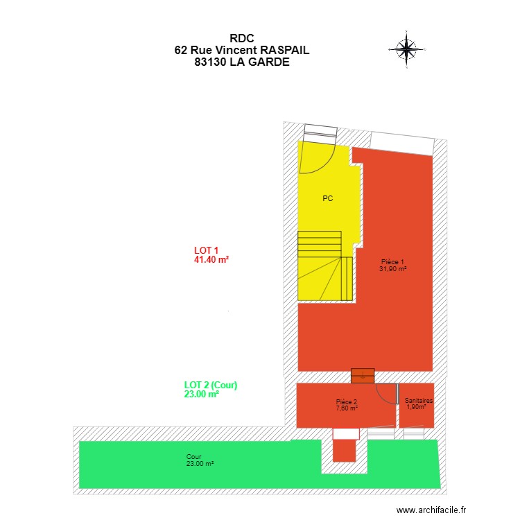 DELCENSERIE LA GARDE RDC LOT 1. Plan de 0 pièce et 0 m2