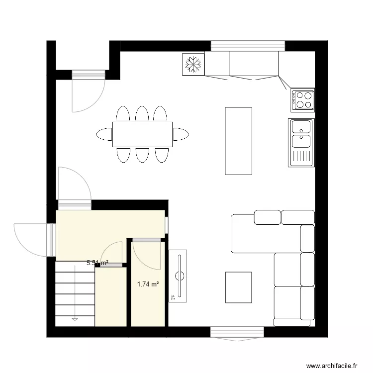 maison &eacute;quip&eacute;e. Plan de 