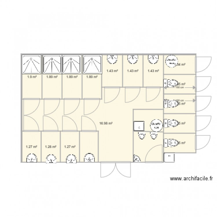 bloc sanitaire 1 3 étoiles. Plan de 0 pièce et 0 m2