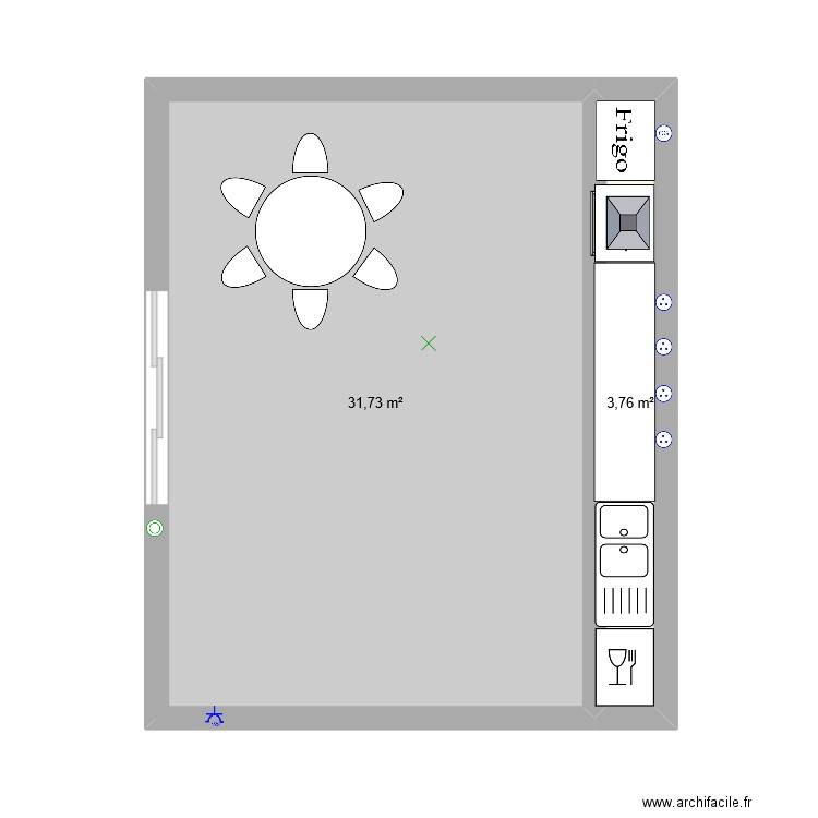 Plan cuisine . Plan de 0 pièce et 0 m2
