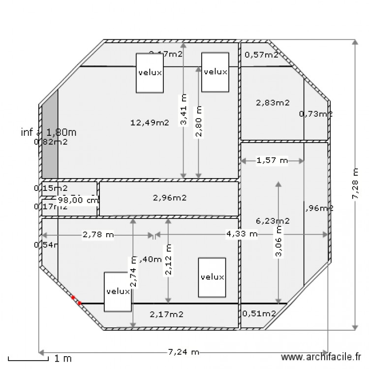 hexagone 3 étage bis . Plan de 0 pièce et 0 m2