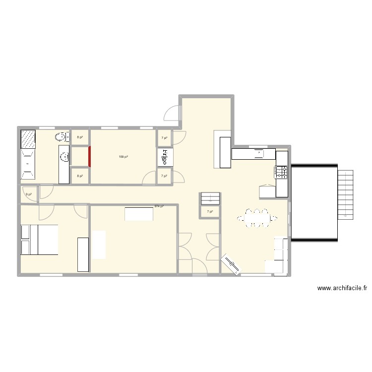 Parcs des Sources RDC modifs. Plan de 9 pièces et 106 m2