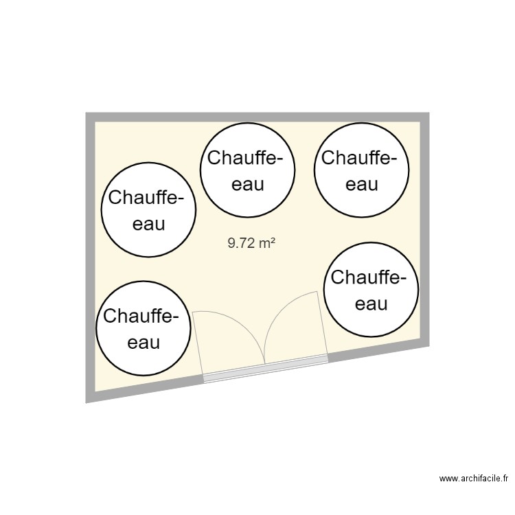 SALLE CHAUFFE EAU. Plan de 1 pièce et 10 m2