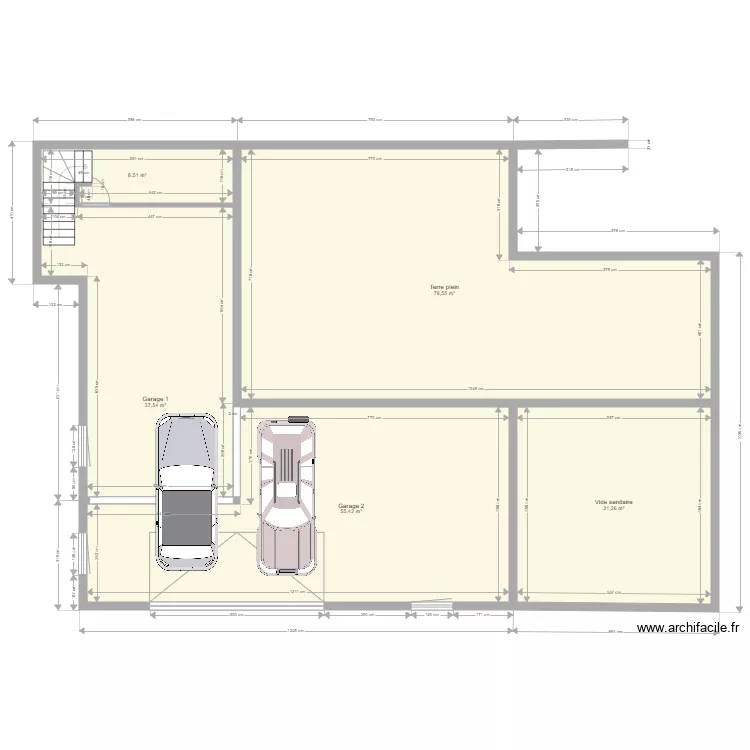 villa sous sol. Plan de 