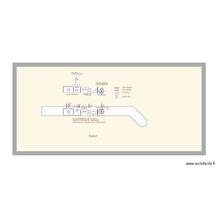 HANGAR THOMAS. Plan de 1 pièce et 75 m2