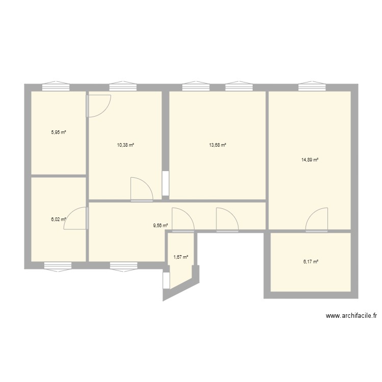 ch audran. Plan de 8 pièces et 68 m2