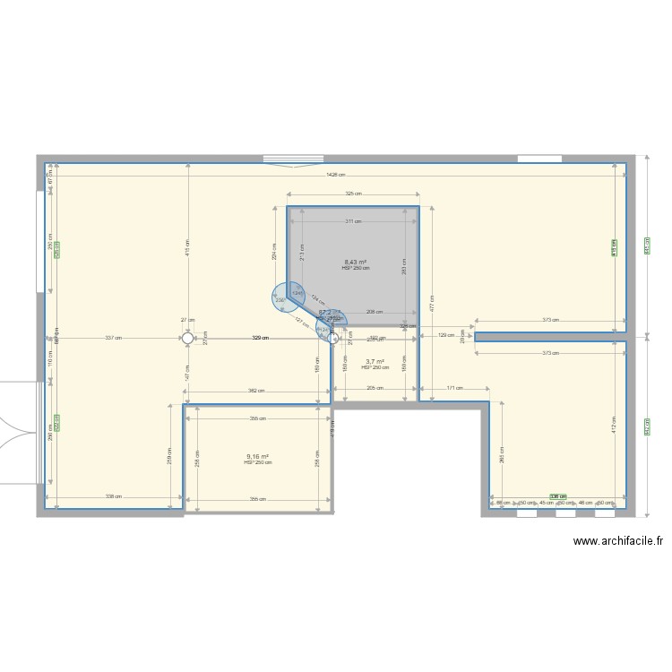 test. Plan de 4 pièces et 108 m2