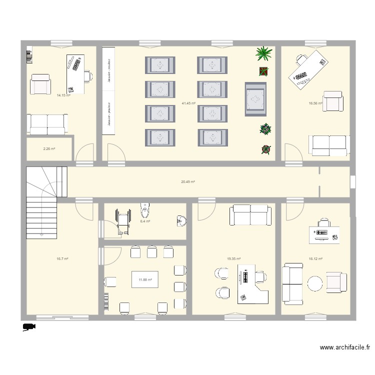 rez de chaussée. Plan de 0 pièce et 0 m2