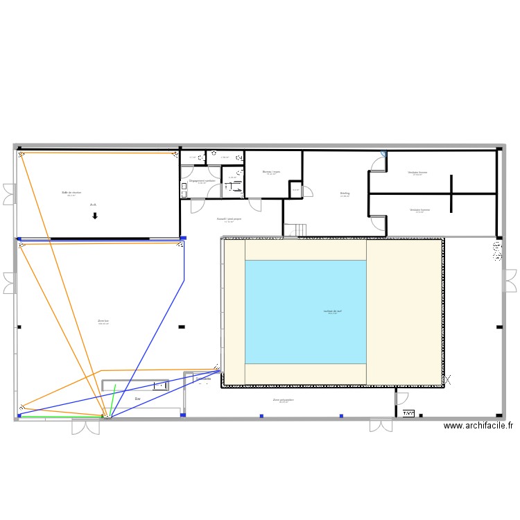 Plan TAKE OFF Audio. Plan de 14 pièces et 518 m2