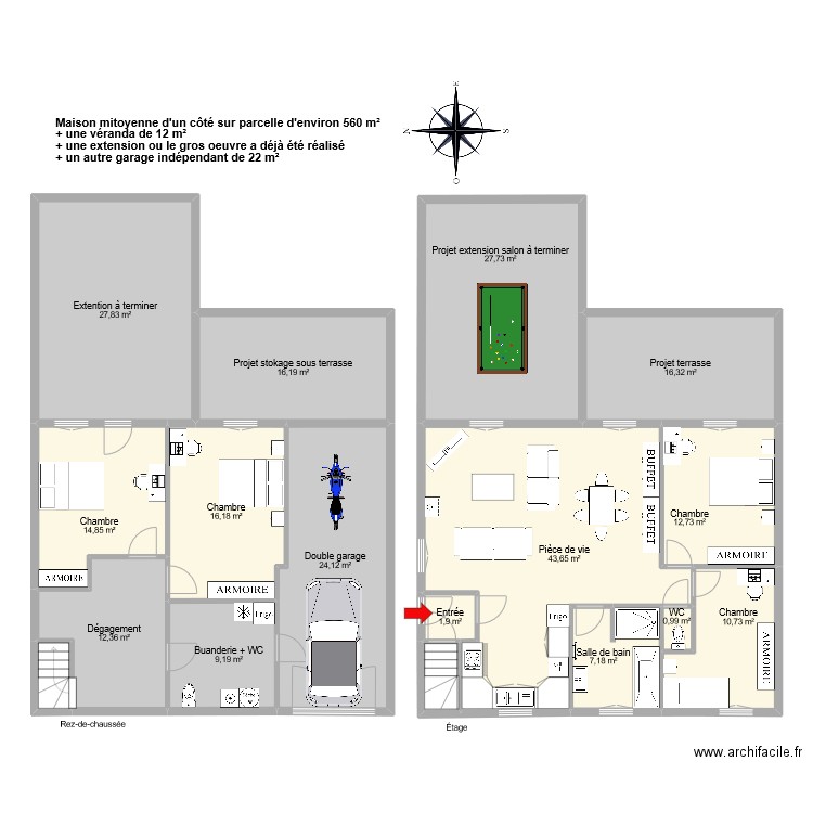 URGU. Plan de 17 pièces et 246 m2