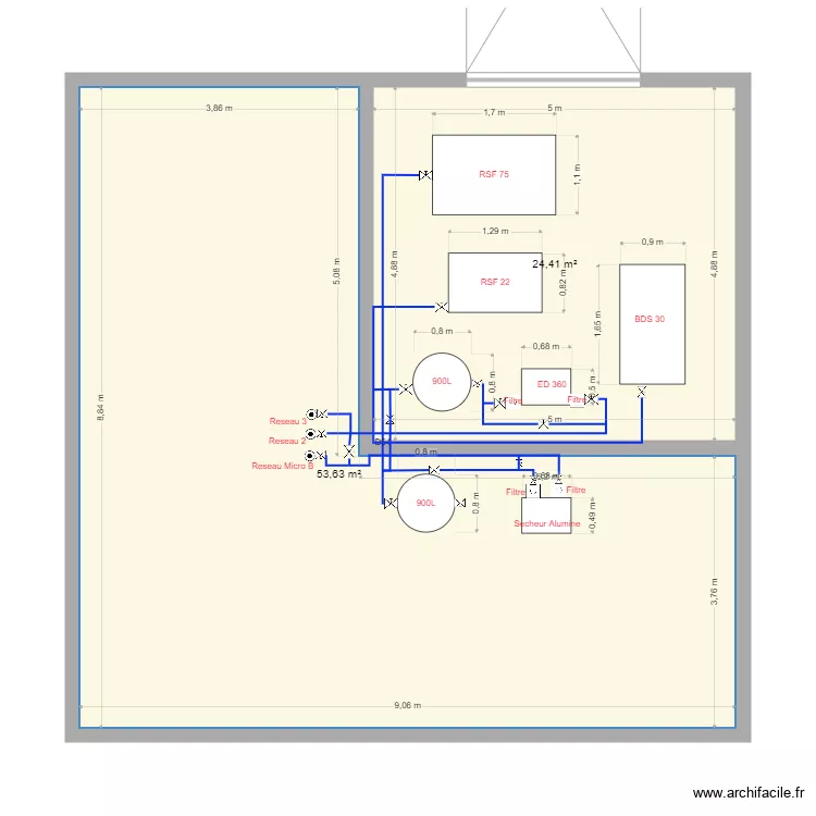 Local Prescia. Plan de 