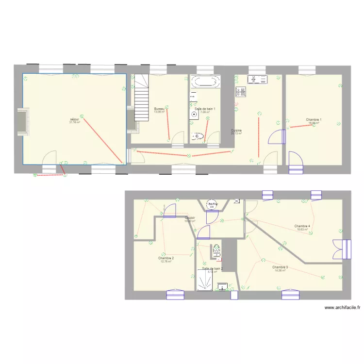 électricité étage. Plan de électricité étage. Plan de