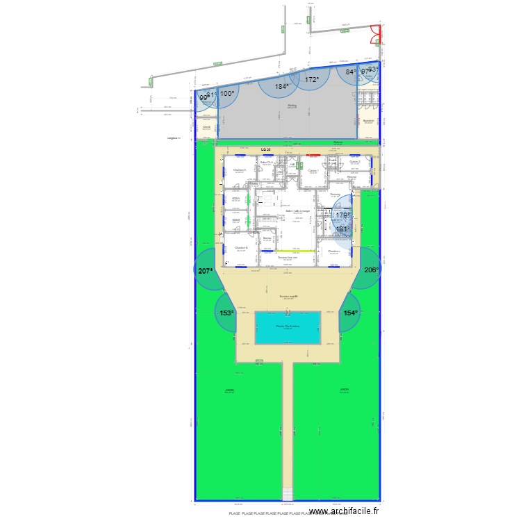 A LG 38 REZ. Plan de 74 pièces et 5386 m2