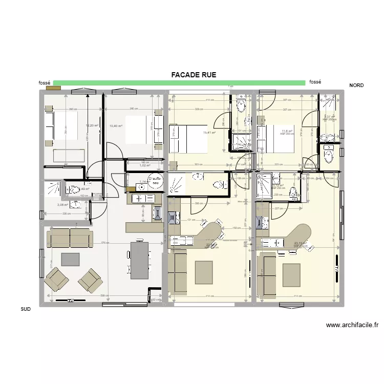 PROJET 4 Studio sup N et EST. Plan de PROJET 4 Studio sup N et EST. Plan de