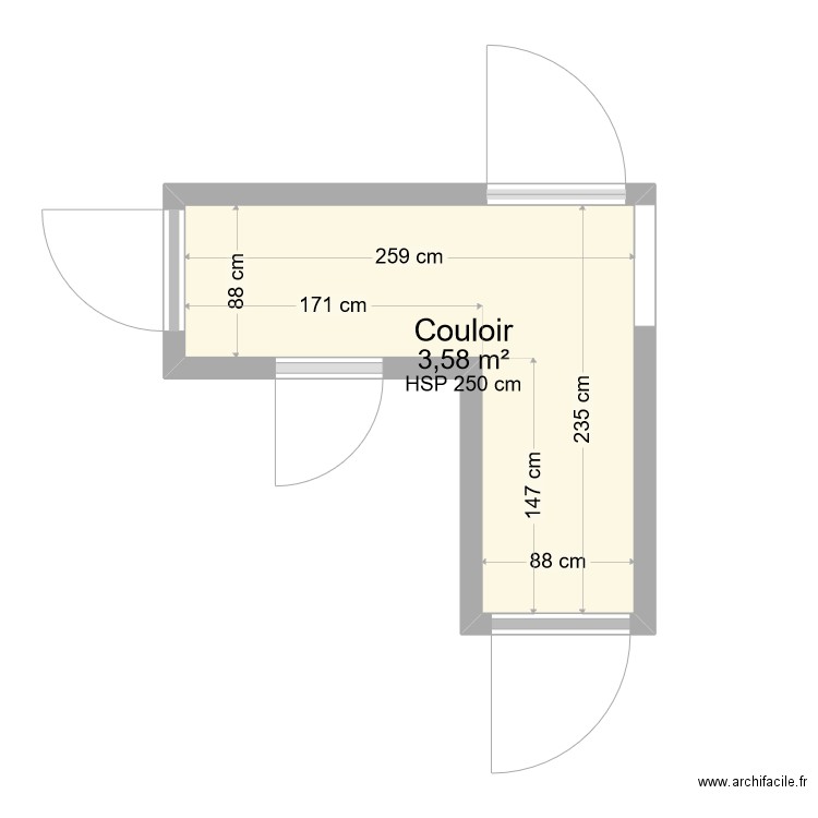 Couloir. Plan de 0 pièce et 0 m2